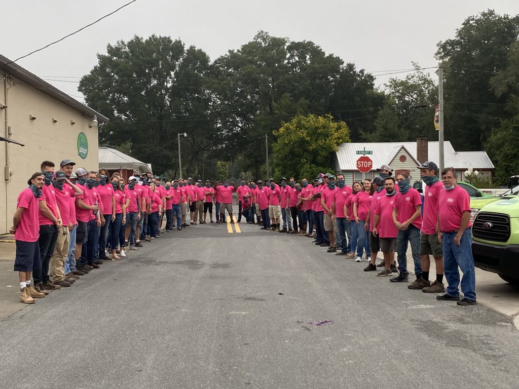 Bounds Heating & Air team in pink shirts | Carrier AC Company in Gainesville